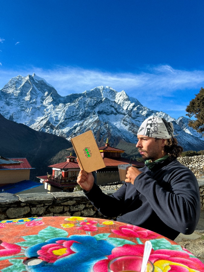Ian Fonville trekking in the Everest region