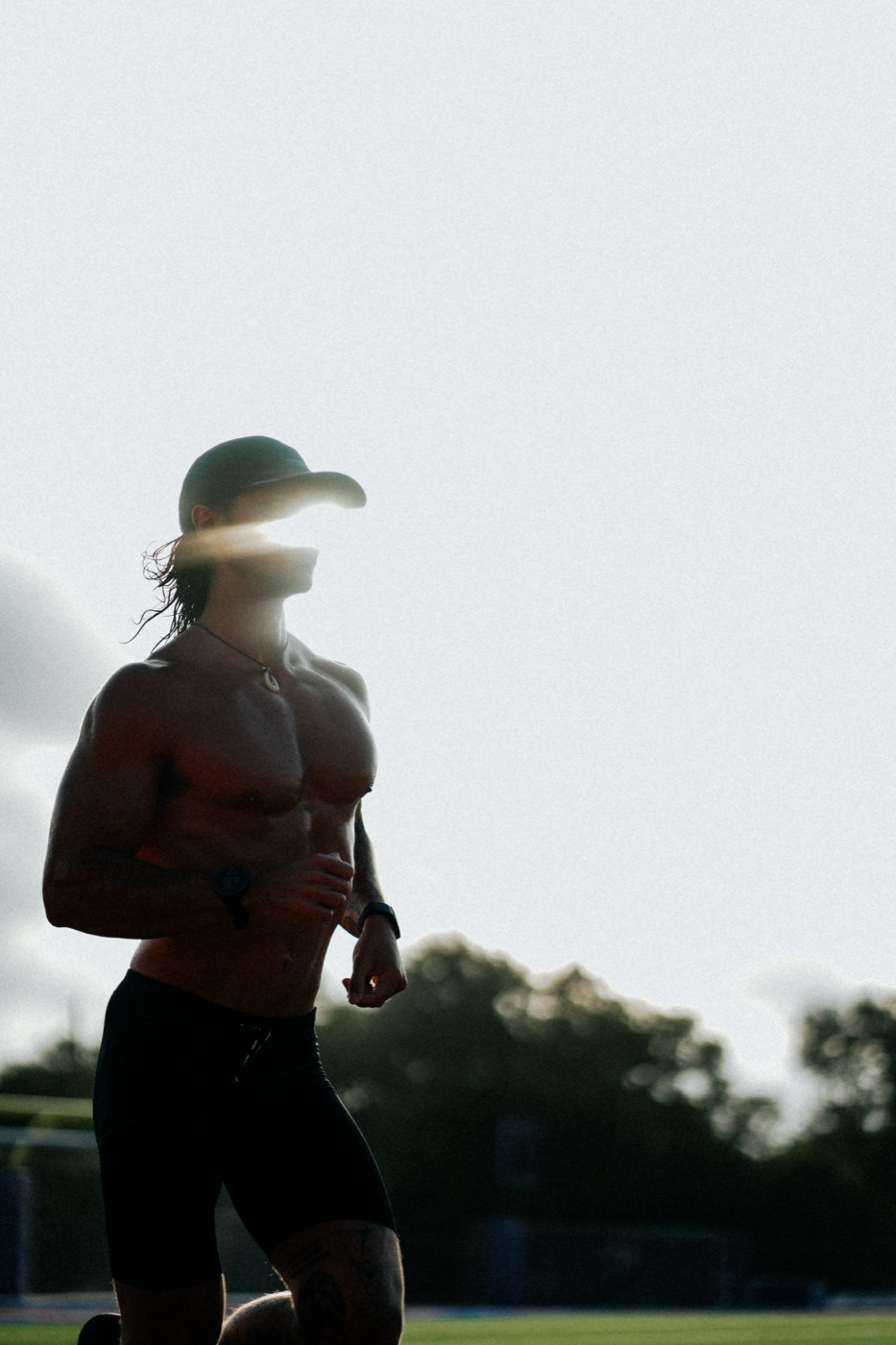 Ian Fonville running at sunset